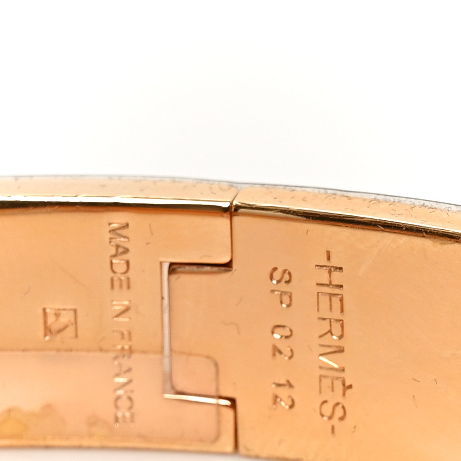Hermes Enamel Narrow Clic Clac H Bracelet PM White 4 of 5