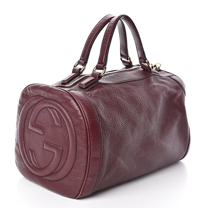 Gucci Pebbled Calfskin Medium Soho Boston Burgundy 3 of 14
