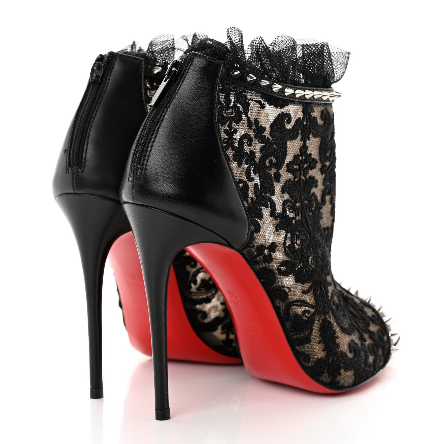 Lace Studded Pigalle 100 Booties 36 Black