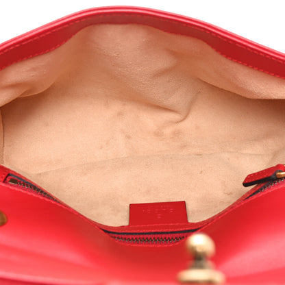 Gucci Calfskin Matelasse Small GG Marmont Shoulder Bag Hibiscus Red 5 of 10