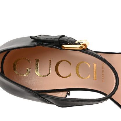 Gucci Nappa Horsebit Cross Strap 95mm Sandals 38 Black 7 of 8