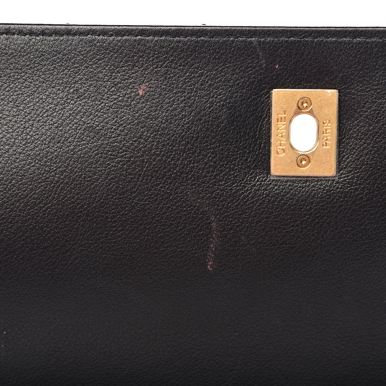 Chanel Grained Calfskin Elaphe Stitched Medium Chevron Chic Top Handle Flap Black 8 of 12