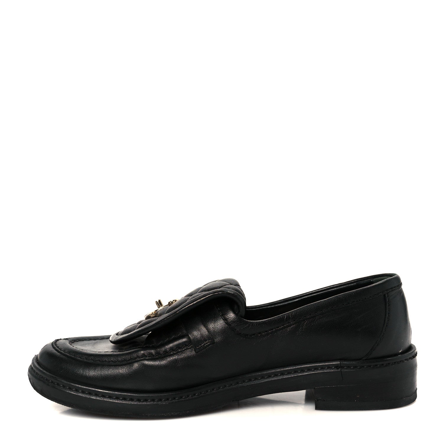 Chanel Lambskin Quilted CC Turnlock Loafers 37 Black 1 of 11