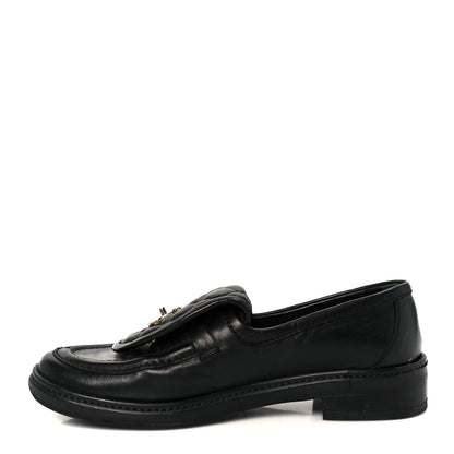 Chanel Lambskin Quilted CC Turnlock Loafers 37 Black 1 of 11
