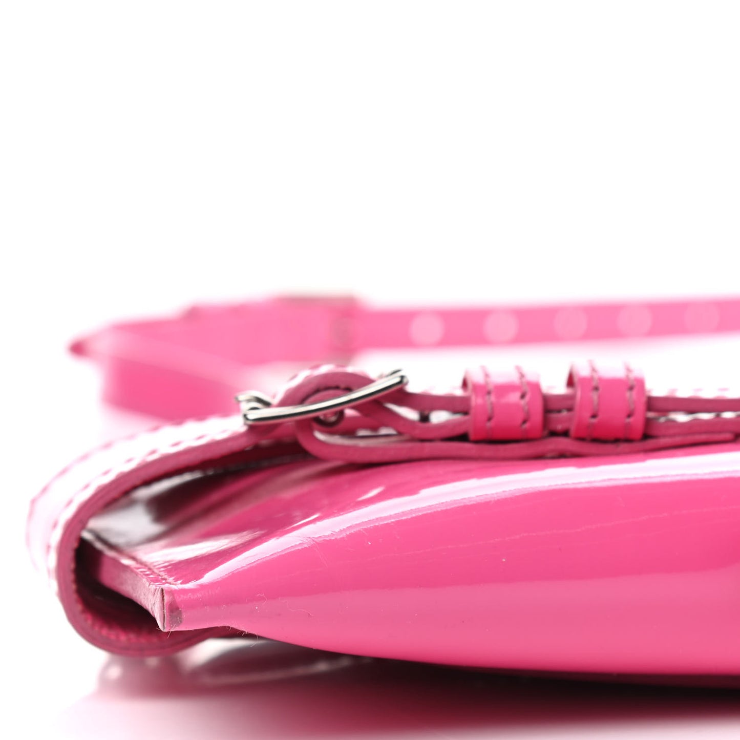 Patent Bridle Calfskin Parmoor Clutch Bag Pink