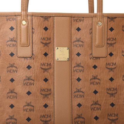 MCM Visetos Medium Liz Reversible Shopper Tote Cognac 9 of 14