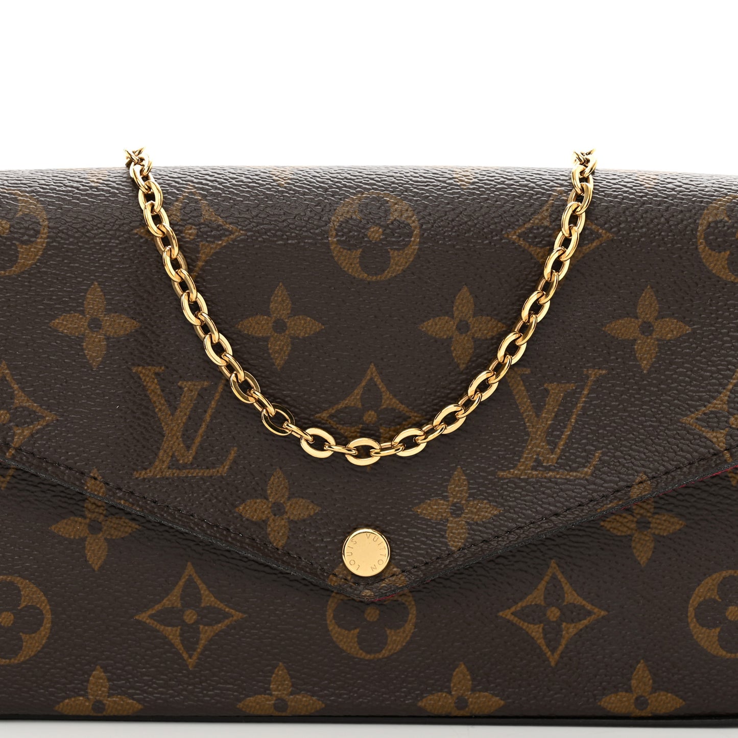 Monogram Pochette Felicie Chain Wallet Fuchsia