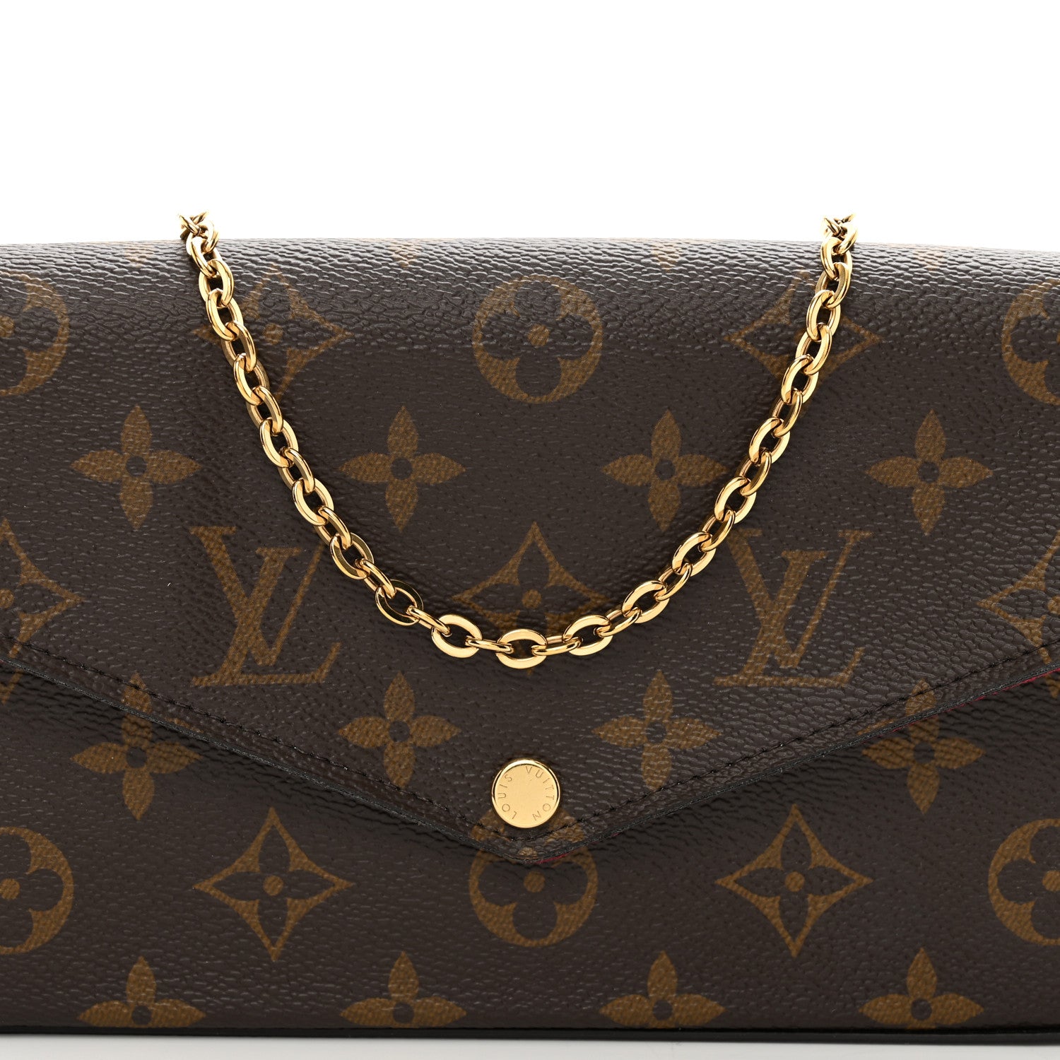 Louis Vuitton Monogram Pochette Felicie Chain Wallet Fuchsia 6 of 10