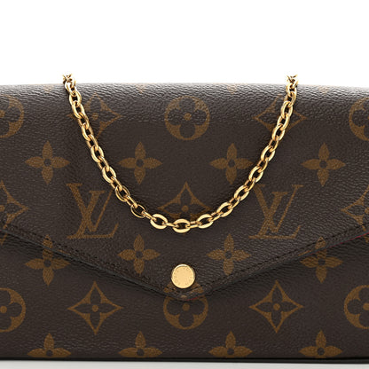 Louis Vuitton Monogram Pochette Felicie Chain Wallet Fuchsia 6 of 10