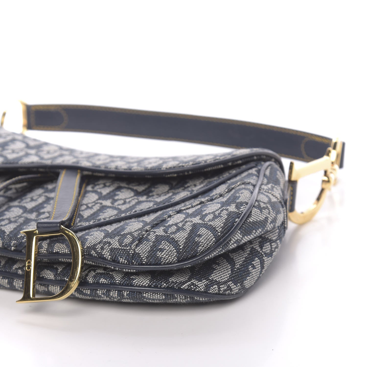 Christian Dior Monogram Double Saddle Bag Navy Blue 9 of 10