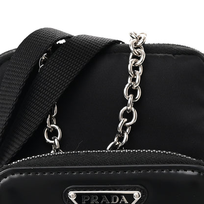 Prada Brushed Calfskin Mini Crossbody Pouch Black 9 of 12