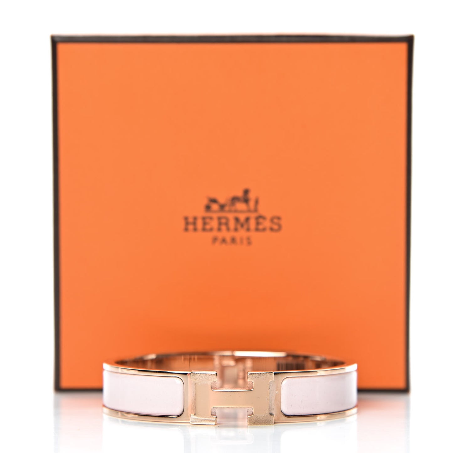 Enamel Narrow Clic Clac H Bracelet PM Rose Candeur