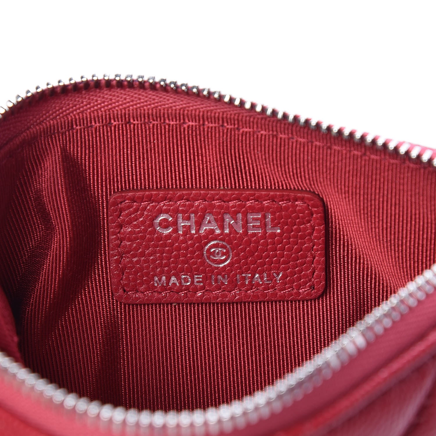 Chanel Caviar Quilted Small Cosmetic Case Dark Pink 6 of 8