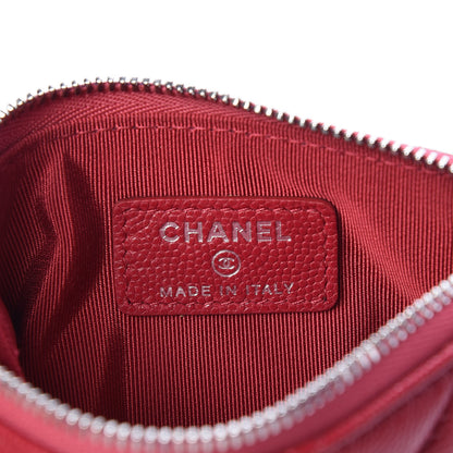 Chanel Caviar Quilted Small Cosmetic Case Dark Pink 6 of 8