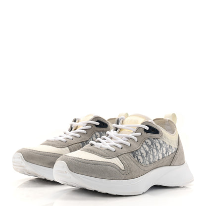 Christian Dior Suede Technical Mesh Oblique Womens B25 Runner Sneakers 37 Gray 3 of 9