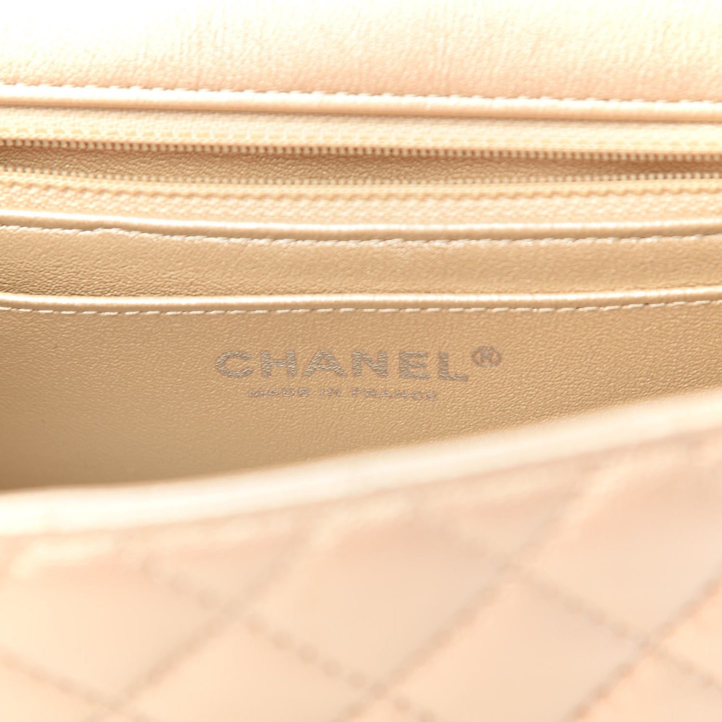 Metallic Sheepskin Quilted 2.55 Reissue Mini Flap Beige