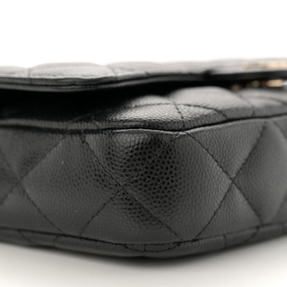 Chanel Caviar Quilted Flap Phone Holder With Chain Black 10 of 14
