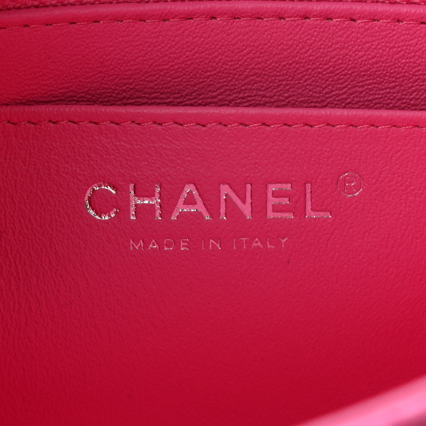 Lambskin Quilted Mini Rectangular Flap Neon Pink