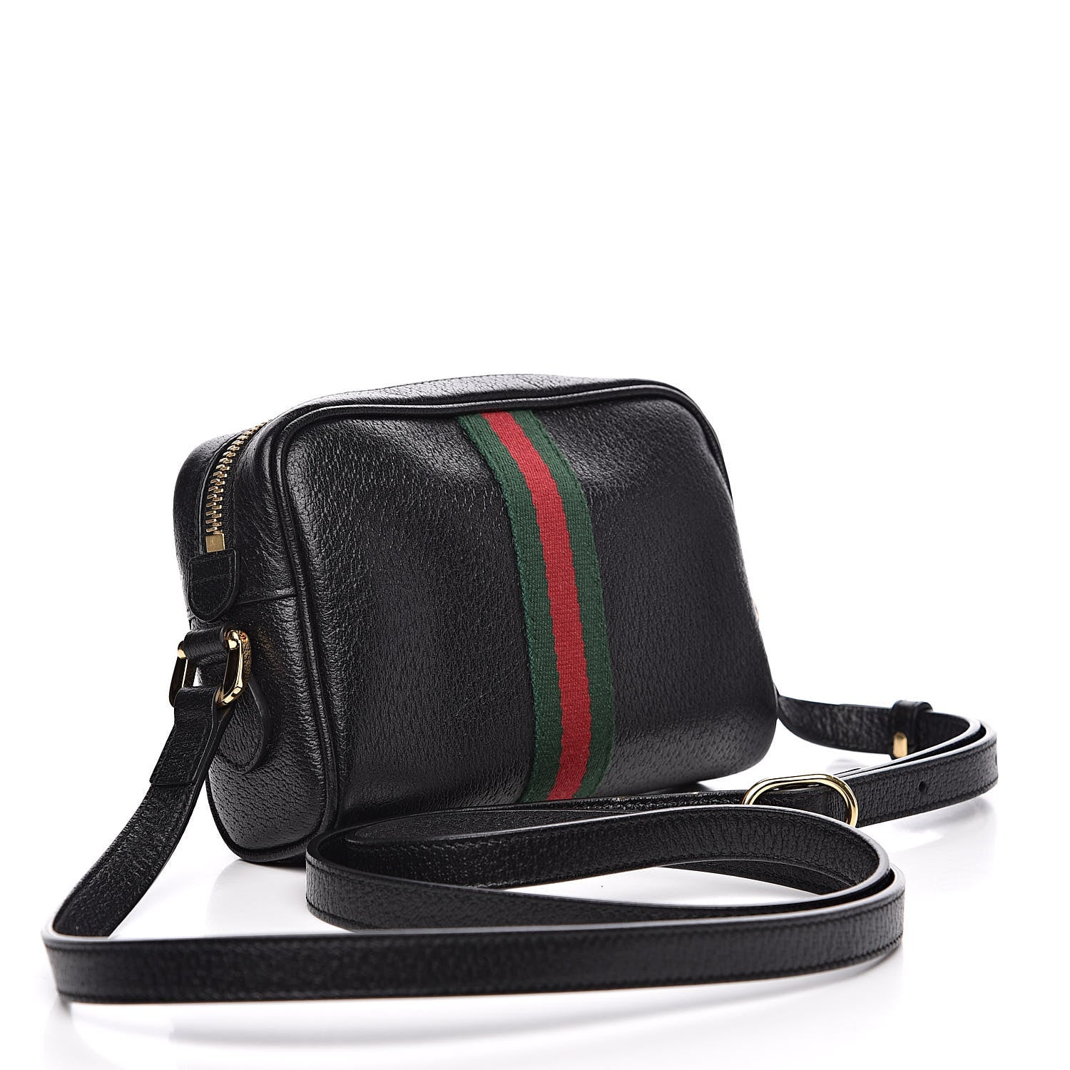 Gucci Calfskin Web Mini Ophidia Shoulder Bag Black 3 of 10