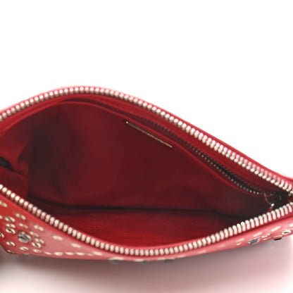 Prada Vitello Vintage Studded Pouch Wristlet Fuoco 5 of 11