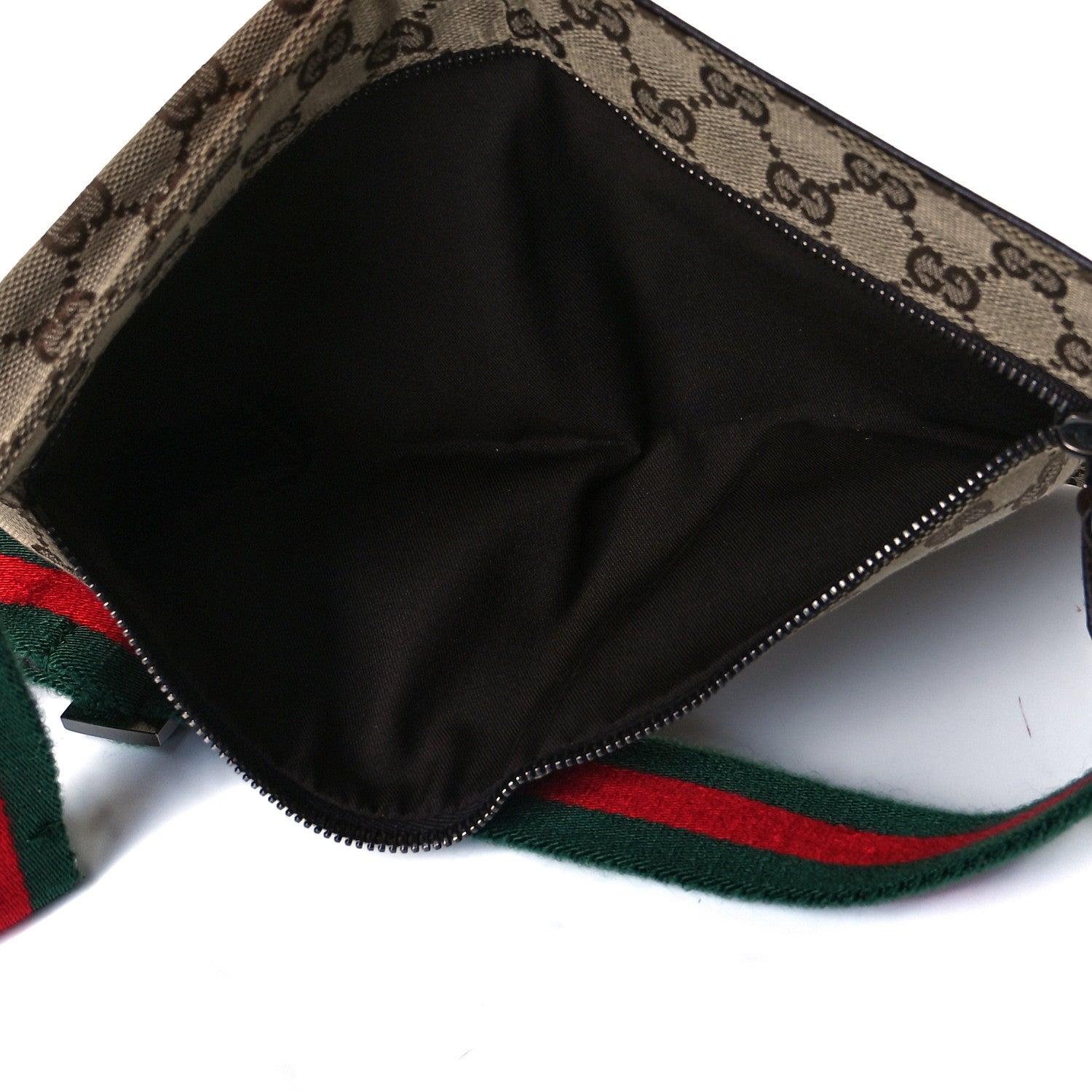 Gucci GG Monogram Web Double Pocket Belt Bag Dark Brown 7 of 25