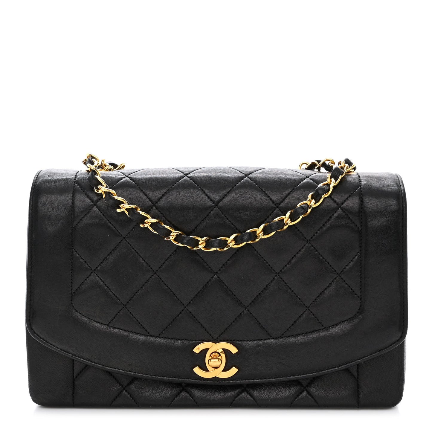 Lambskin Quilted Small Single Flap Black