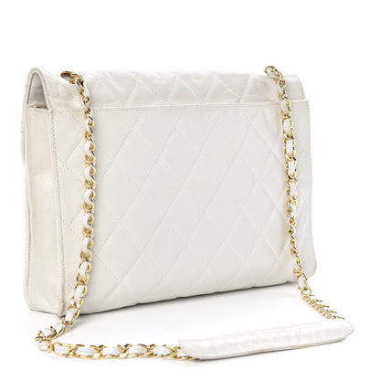 Chanel Lambskin Quilted Medium Single Flap White 3 of 17