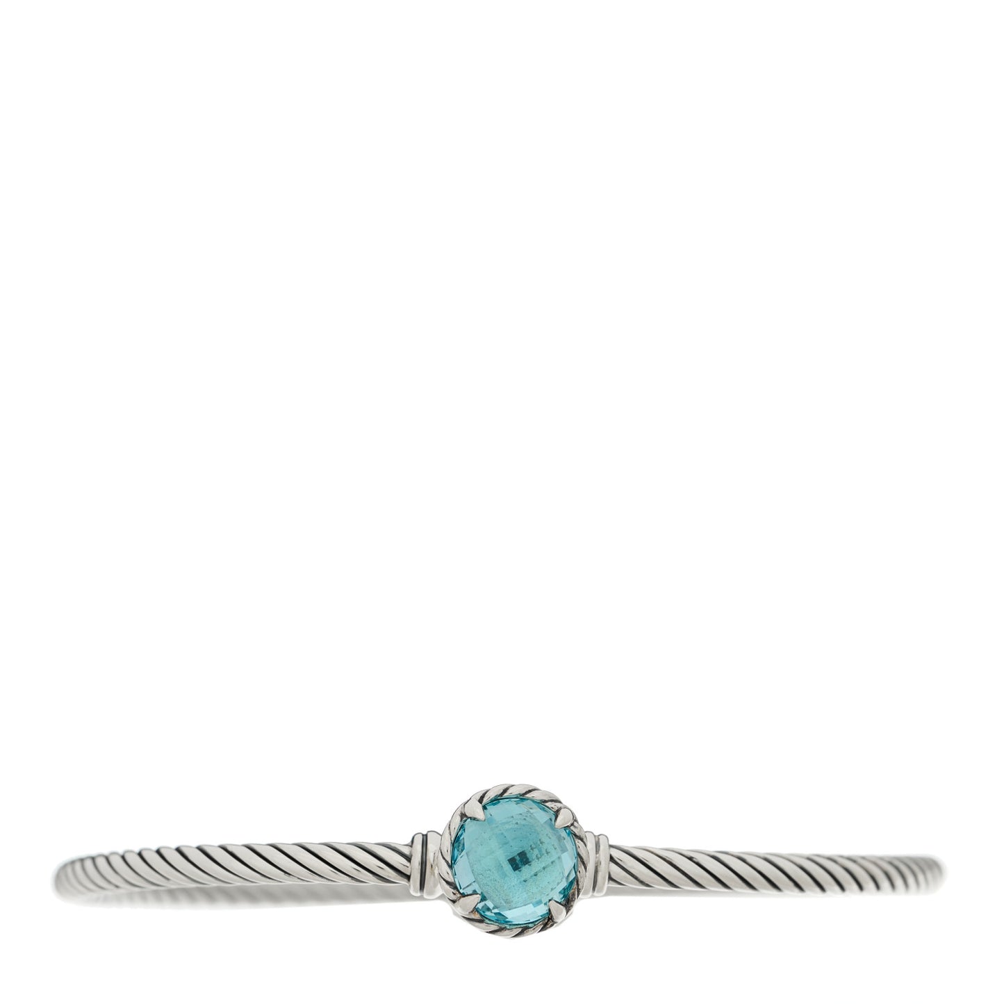 Sterling Silver Blue Topaz 3mm Chatelaine Bracelet