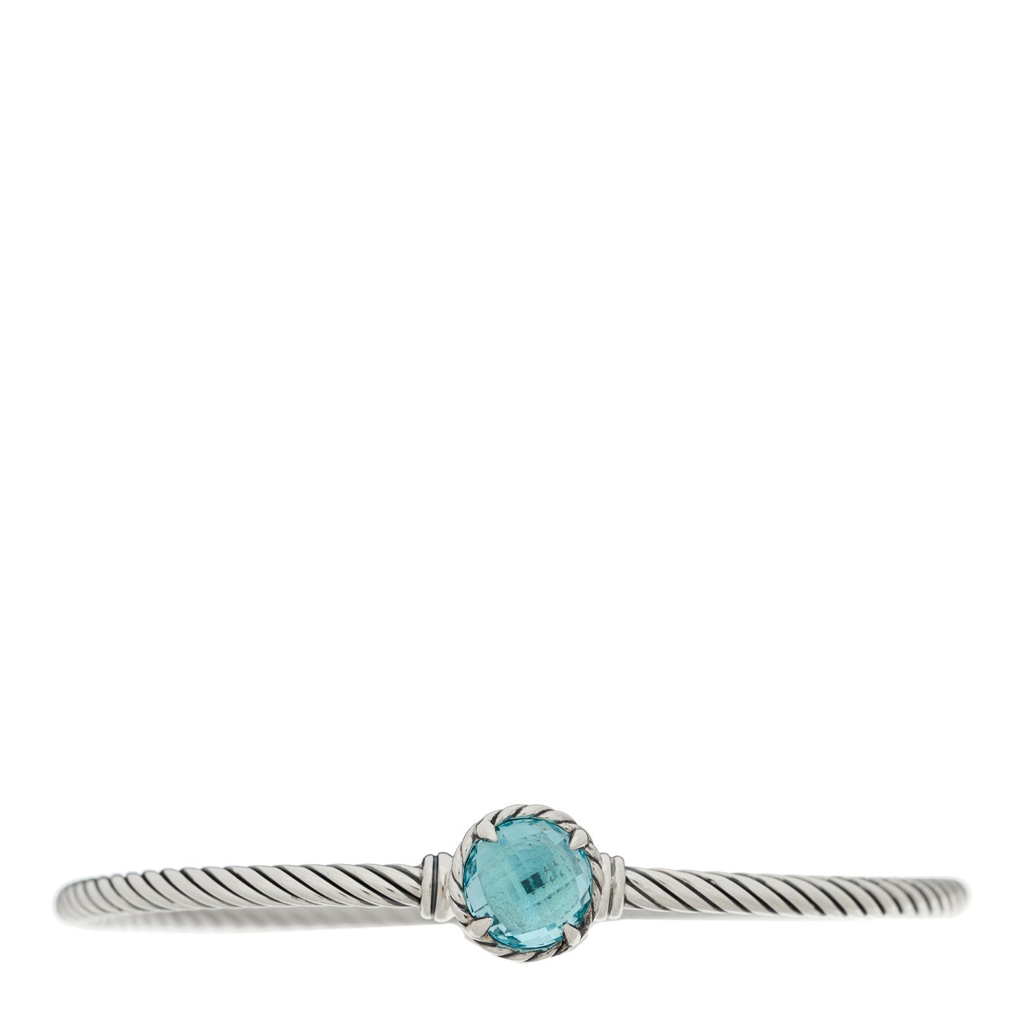 David Yurman Sterling Silver Blue Topaz 3mm Chatelaine Bracelet 1 of 4