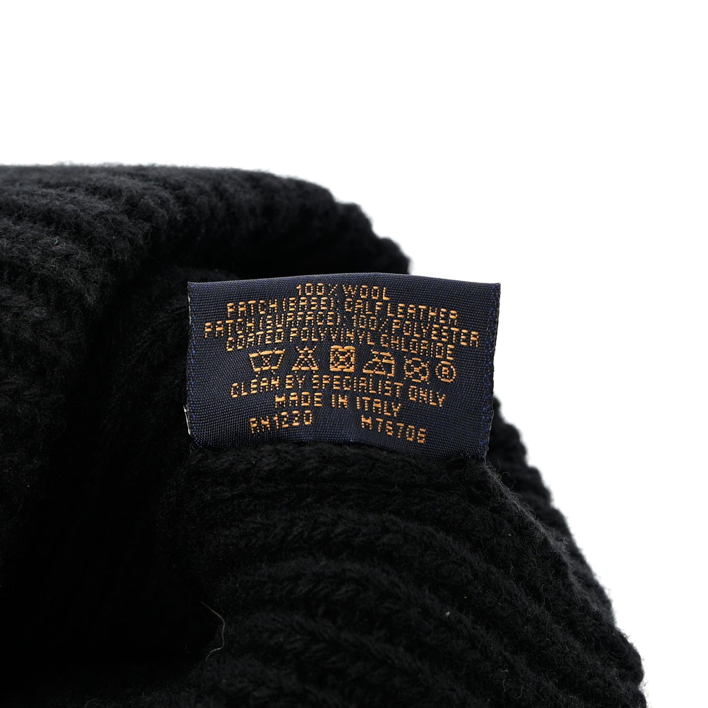 Wool LV initials Monogram Beanie Hat Black