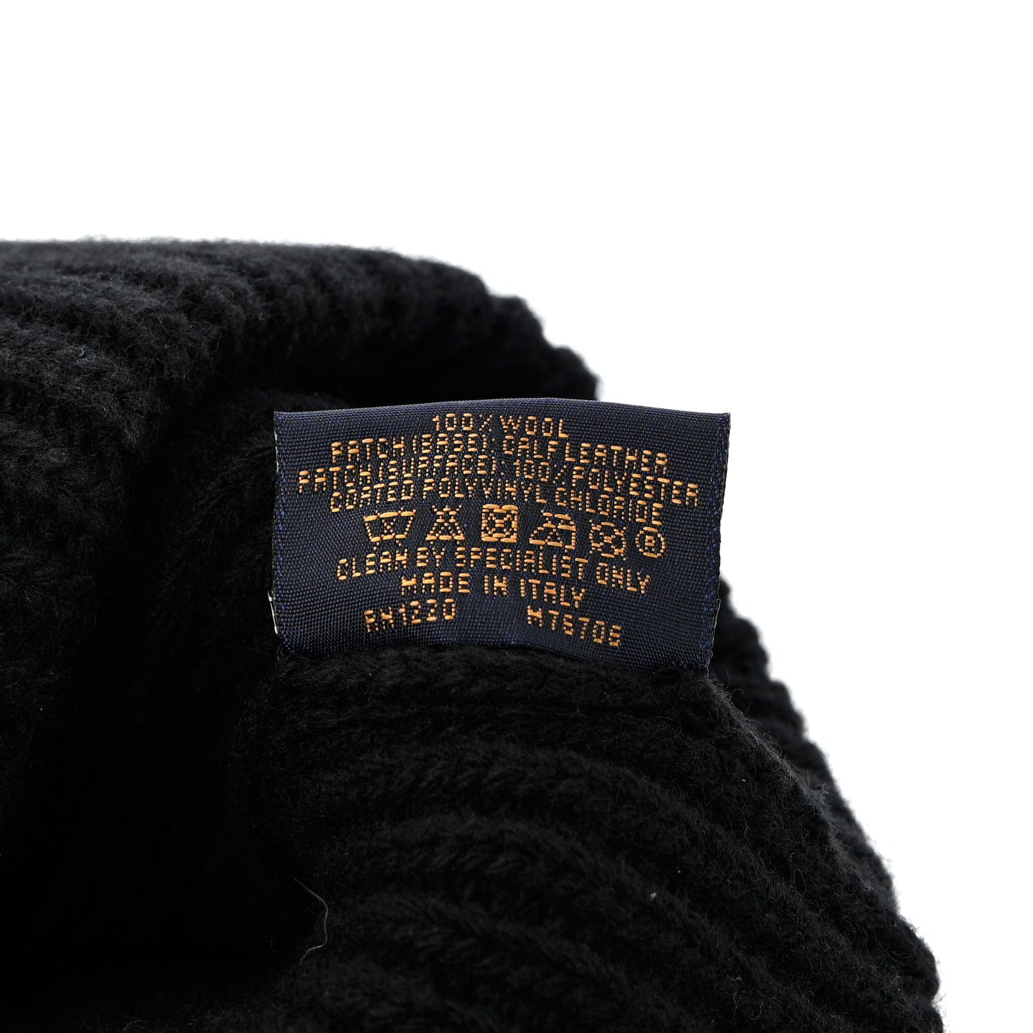Louis Vuitton Wool LV initials Monogram Beanie Hat Black 6 of 7