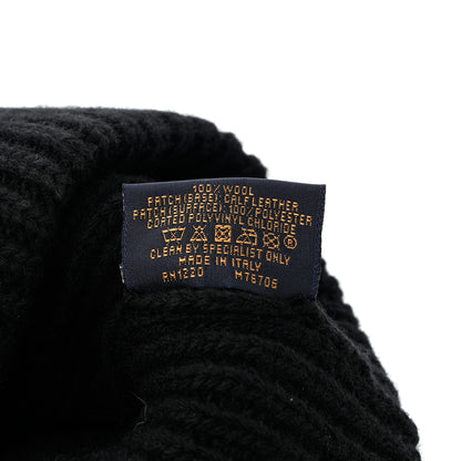 Louis Vuitton Wool LV initials Monogram Beanie Hat Black 6 of 7