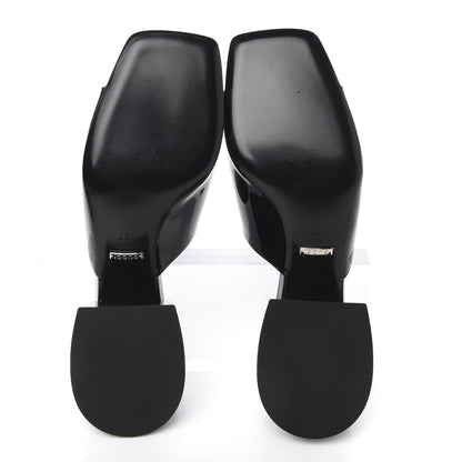Gucci Patent Lexi Horsebit Mid-Heel Slide Sandals 37 Black 5 of 10