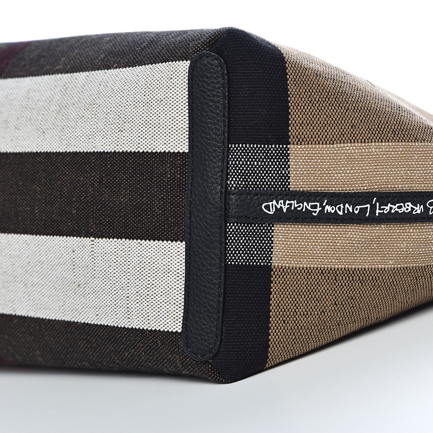 Burberry Coated Canvas Mega Check Medium Doodle Tote Black 11 of 15