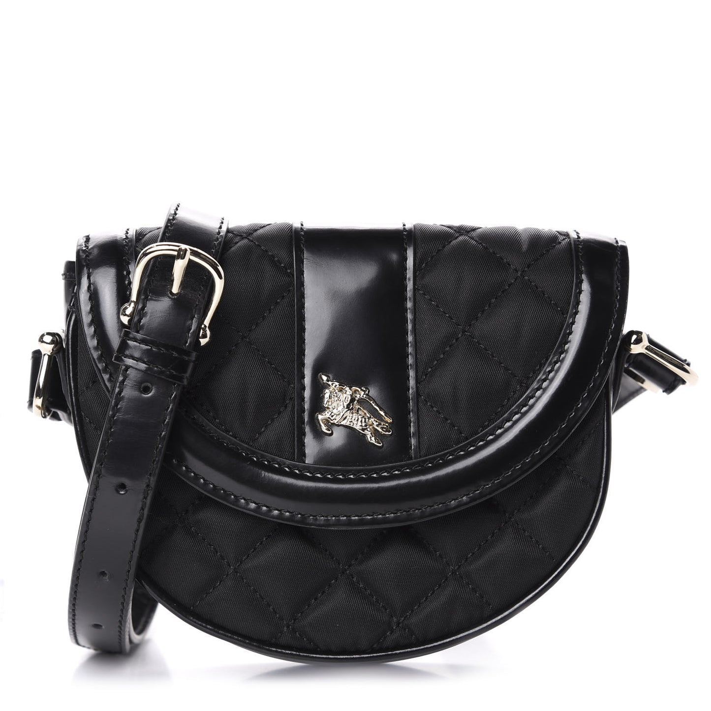 Nylon Quilted Crossbody Black