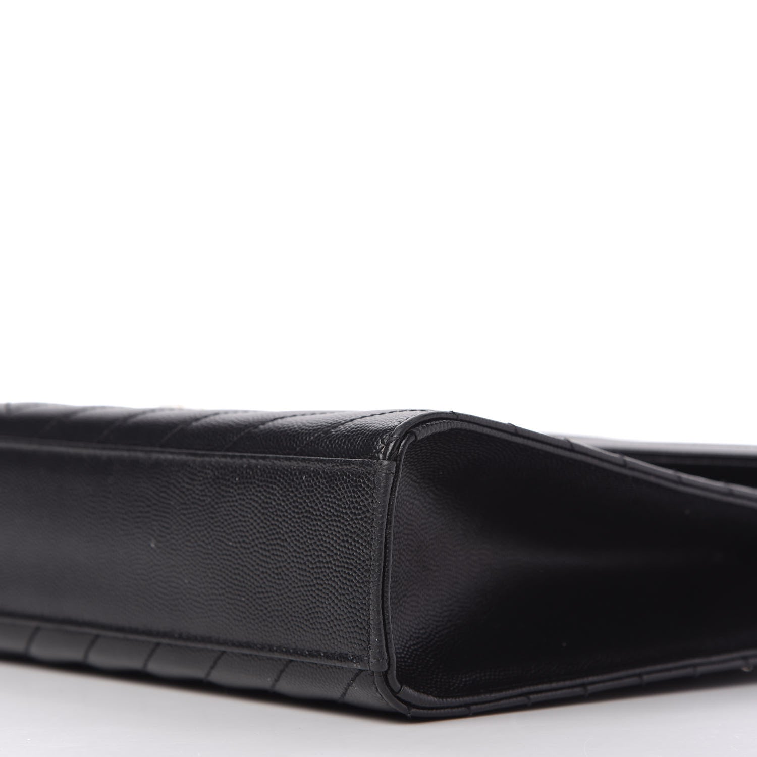 Saint Laurent Grain De Poudre Matelasse Chevron Large Monogram Satchel Black 7 of 10
