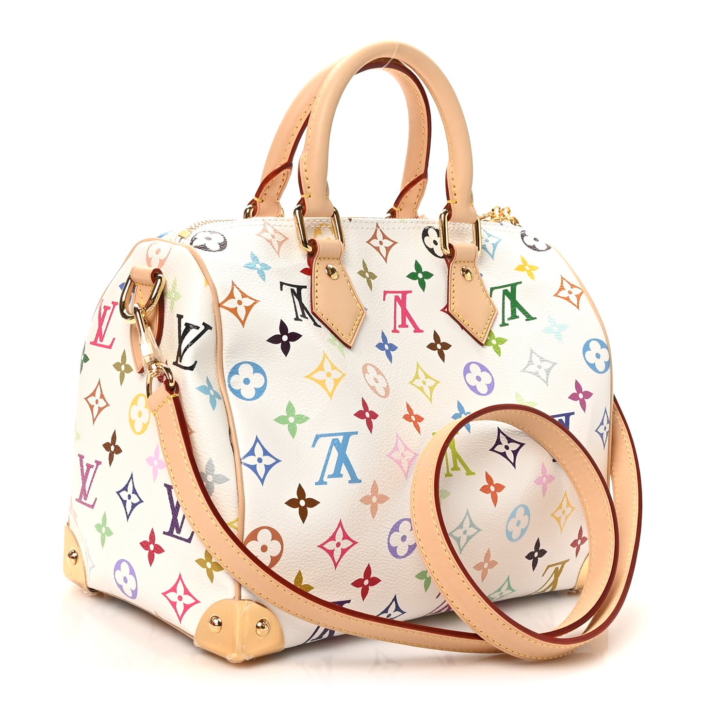 LV X TM Monogram Multicolor Speedy Bandouliere 25 White