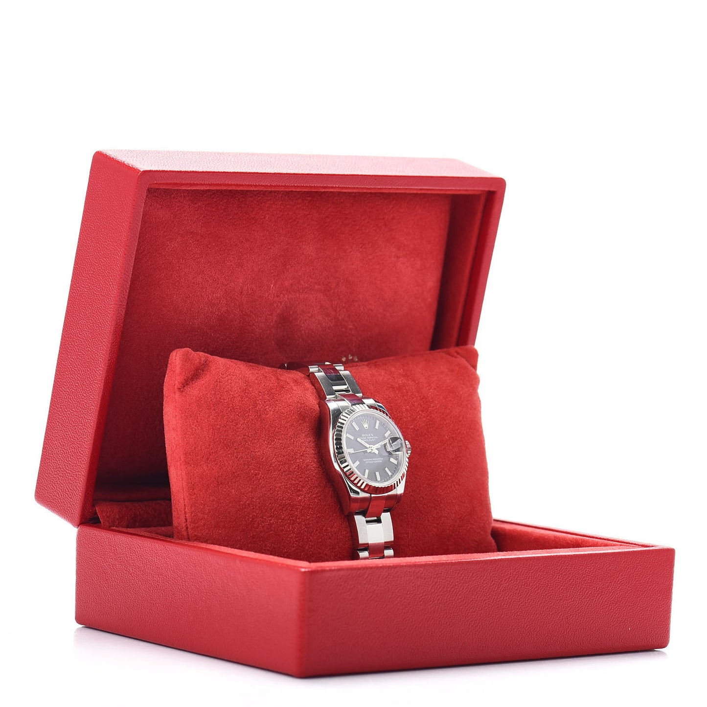 Stainless Steel 18K White Gold 26mm Oyster Perpetual Datejust Watch Black 179174