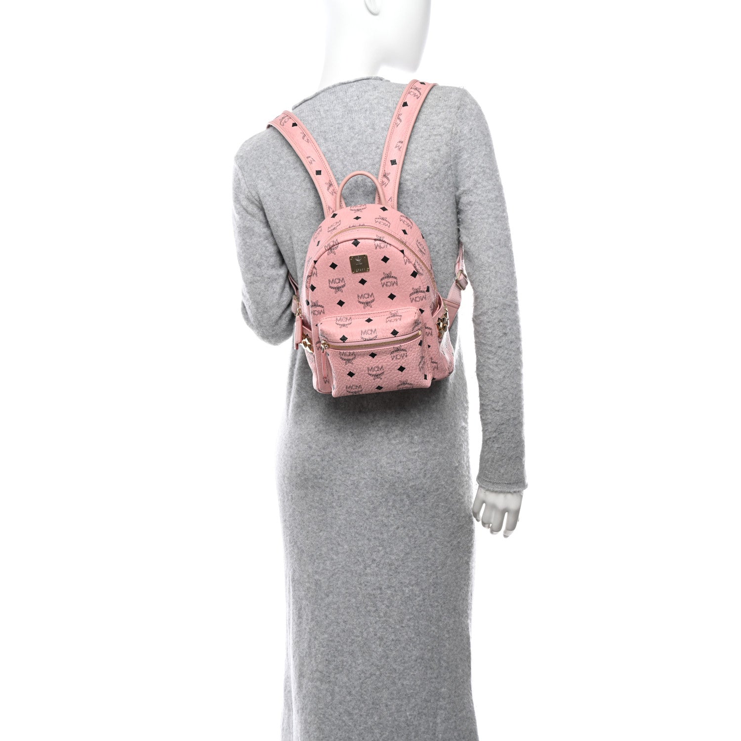 MCM Visetos Small Side Stud Stark Backpack Soft Pink 2 of 9