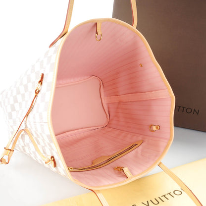 Louis Vuitton Damier Azur Neverfull MM Rose Ballerine 5 of 7