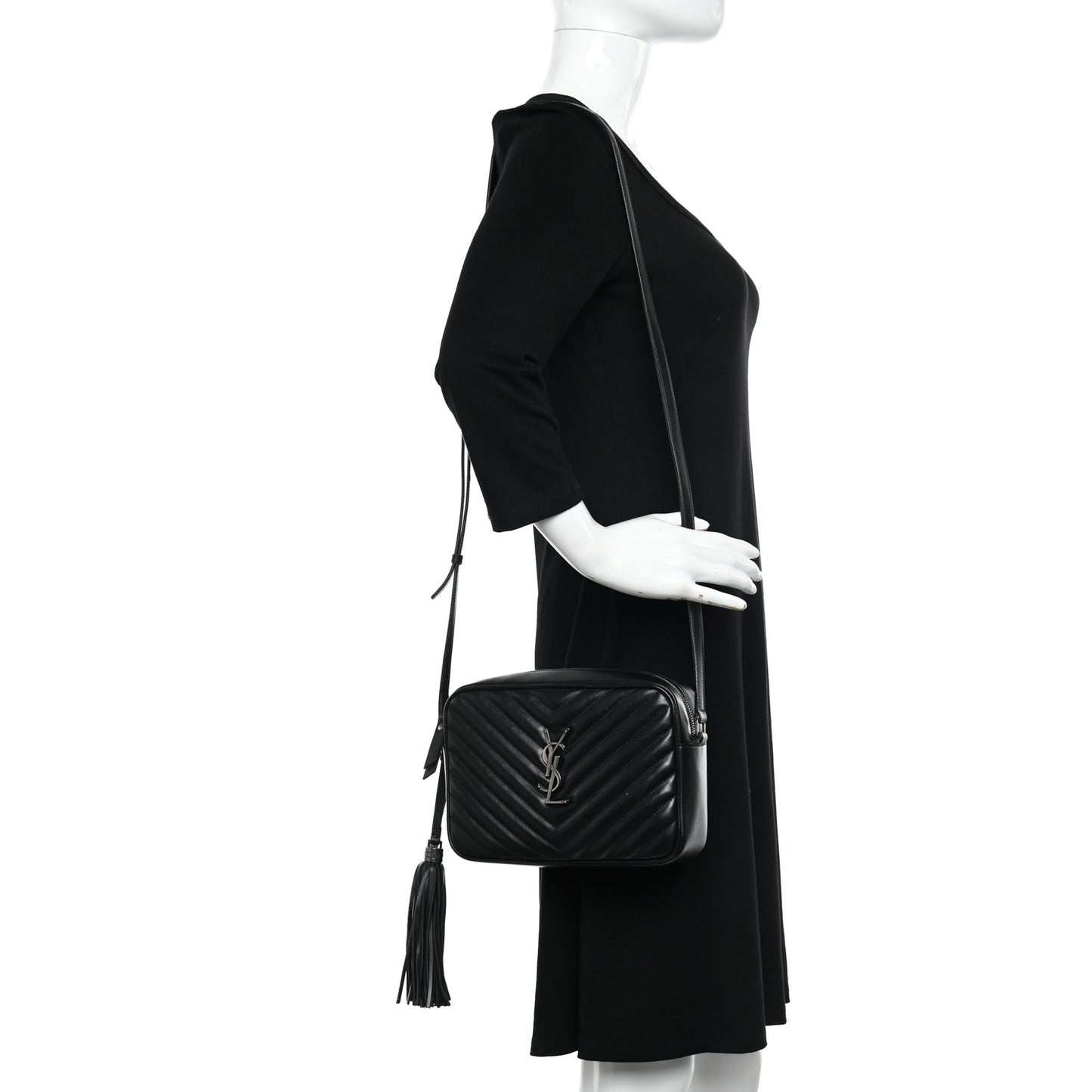 Calfskin Matelasse Monogram Lou Camera Bag Black