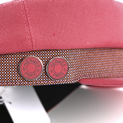 Hermes Toile De Chanvre Cotton Stretch Cavale Pop Cap 57 Rose 12 of 12