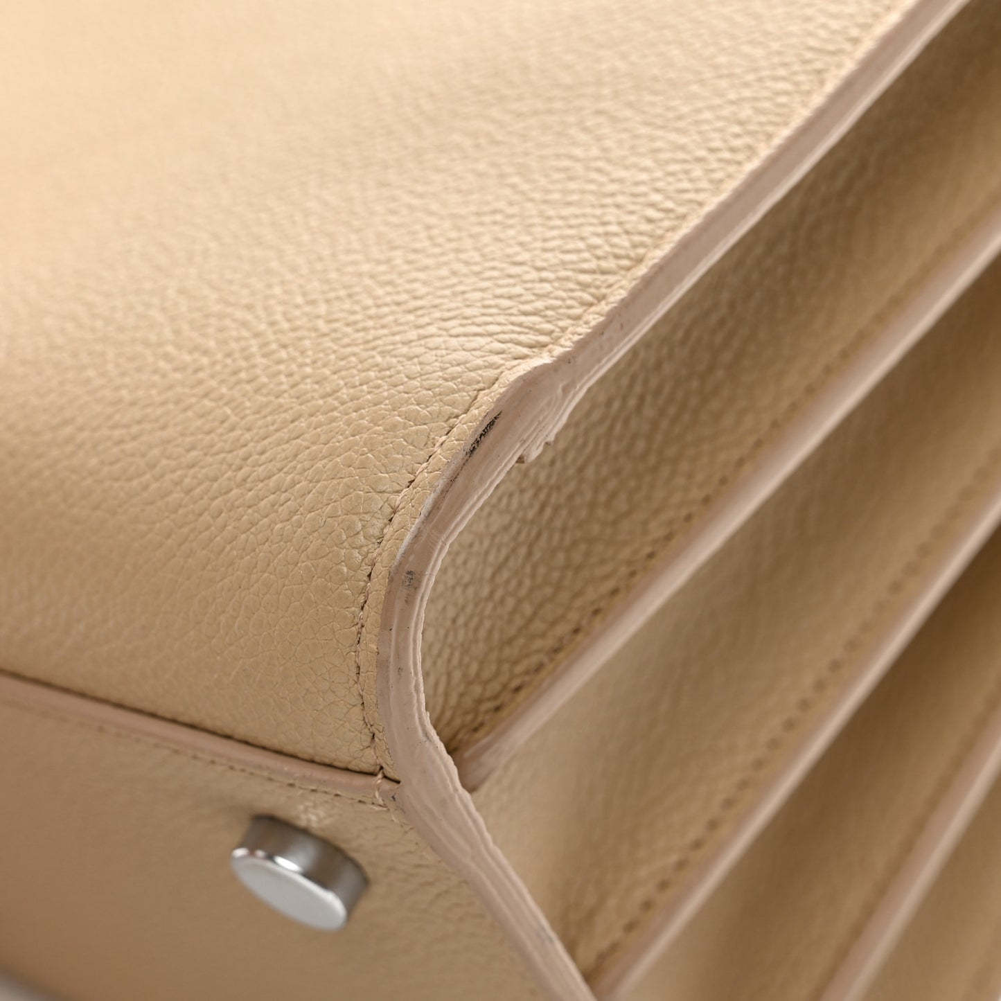 Grained Calfskin Baby Sac De Jour Dark Beige