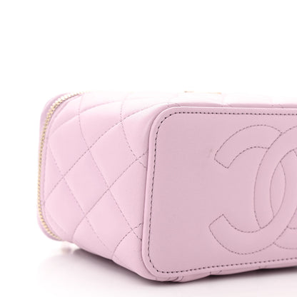Chanel Lambskin Quilted Small Top Handle Vanity Case With Chain Light Pink 9 of 12