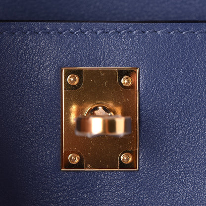 Hermes Swift Kelly Pochette Clutch Bleu Brighton 14 of 27