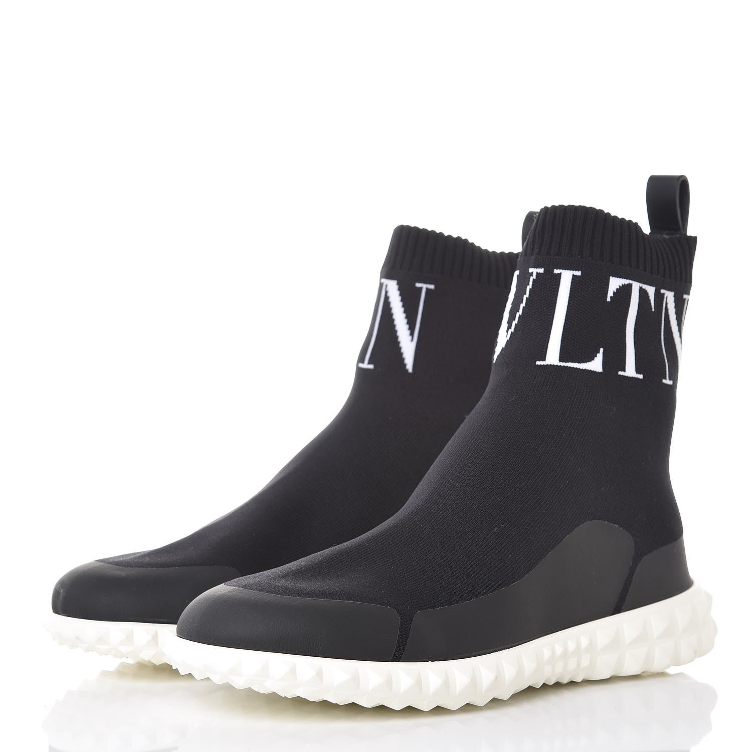 Valentino Garavani Stretch Knit VLTN Sock Sneakers 36 Black 3 of 7