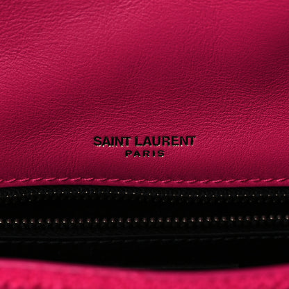 Saint Laurent Tweed Calfskin Matelasse Monogram Medium Niki Chain Satchel Magenta 6 of 9