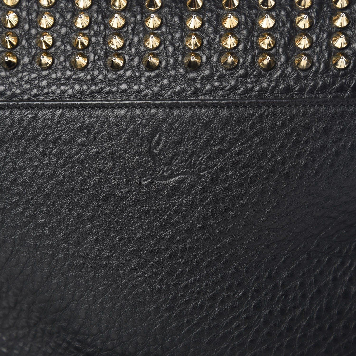 Christian Louboutin Calfskin Mix Chevron Spikes Panettone Messenger Black 8 of 10