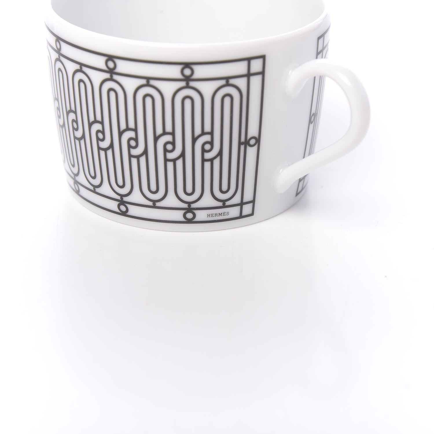 Hermes Porcelain H Deco Tea Cup And Saucer Set Of 2 9 of 10