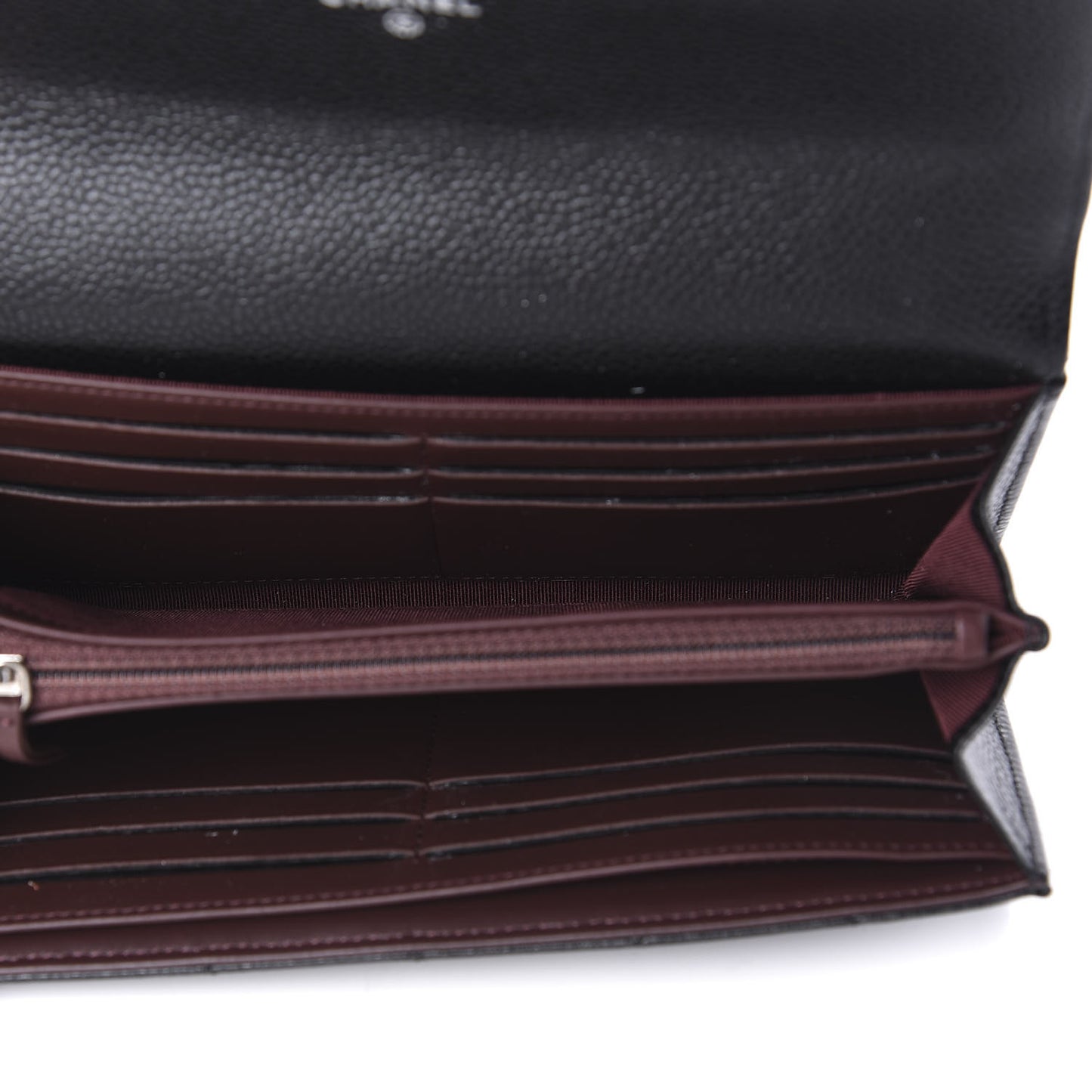 Caviar Quilted Large Flap Wallet Black
